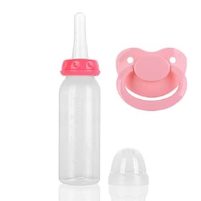 Garrafa Adulta com Conjunto de Chupeta de Grande Porte 8.1oz (Rosa)