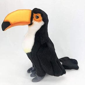 Pássaro tucano realista recheado animal pelúcia brinquedo 13.78" presentes de brinquedo de pelúcia para crianças Aniversário Natal