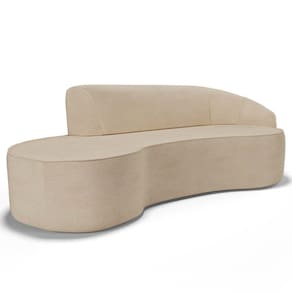 Sofá Living  3 Lugares 230cm Braço Direito Mozart D06 Linho Bege Escuro - Mpozenato