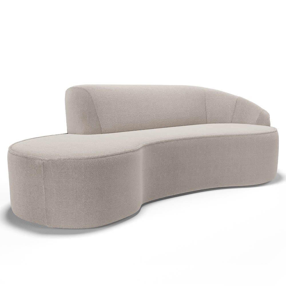 Sofá Living  2 Lugares 180cm Braço Direito Mozart D06 Bouclê Bege - Mpozenato