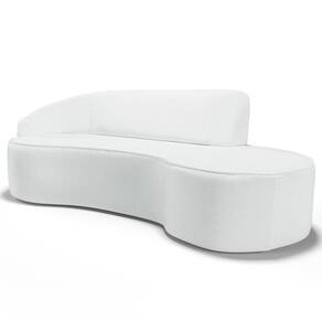 Sofá Living 4 Lugares 280cm Braço Esquerdo Mozart D06 Sintético Branco - Mpozenato