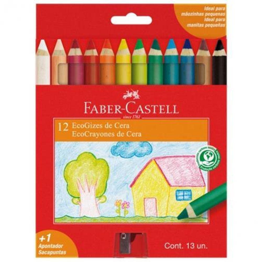 Giz De Cera Ecogiz 141412 Com 12 Cores - Faber-Castell