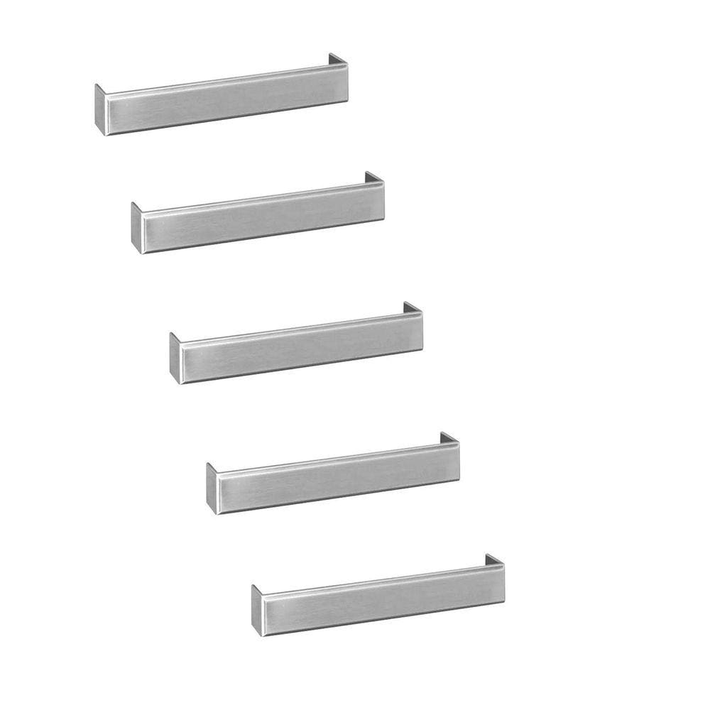 Kit 5 Puxador Creta Zen Niquel Escovado 192 Mm Com Verniz Zp3950.916