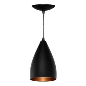 Lustre Pendente Modelo Vegas Luxo Preto Com Cobre