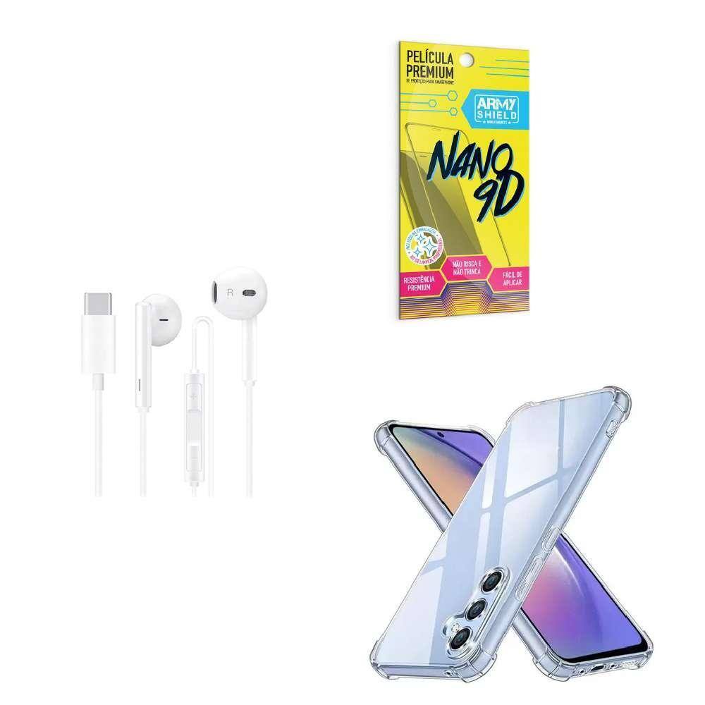 Capinha Samsung A24 + Fone De Ouvido Tipo C + Película 9D