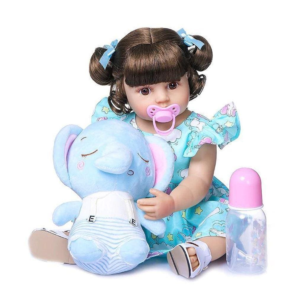 Bebe Reborn Menina 100% Silicone 55 Cm - Produto No Brasil