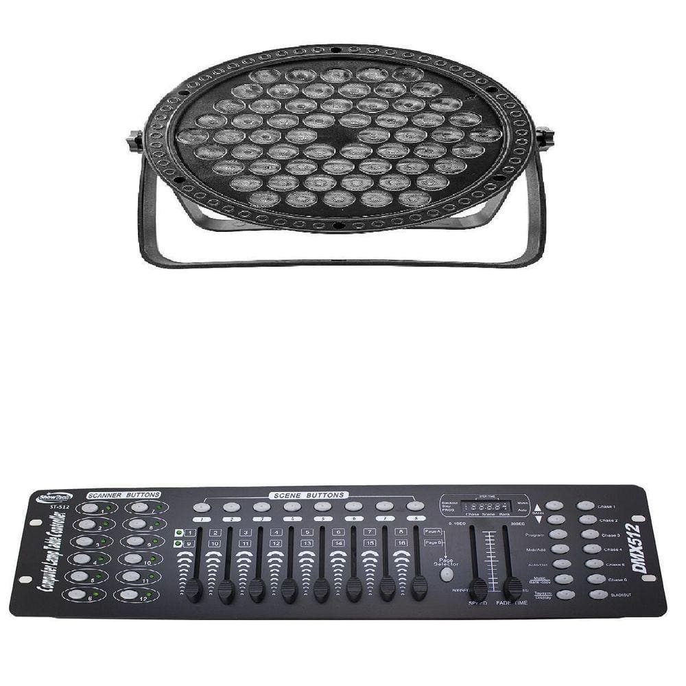 Kit 4 Par Led Slim Rgb 3 Em 1 Full 60 Leds + Mesa Dmx 512