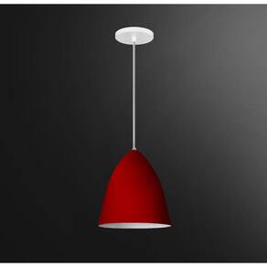 Lustre Pendente Estilo Vegas Vintage Vermelho Com Branco