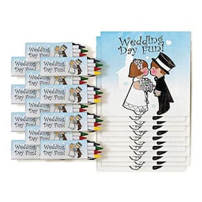 Conjuntos de atividades para casamento infantil Fun Express 12 Count | Crianças Colorir Livros Brinquedos para Recepção