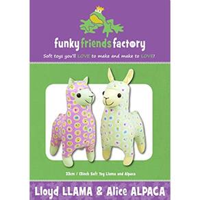 Funky Friends Factory Lloyd Llama & Alice Alpaca Padrão de Costura