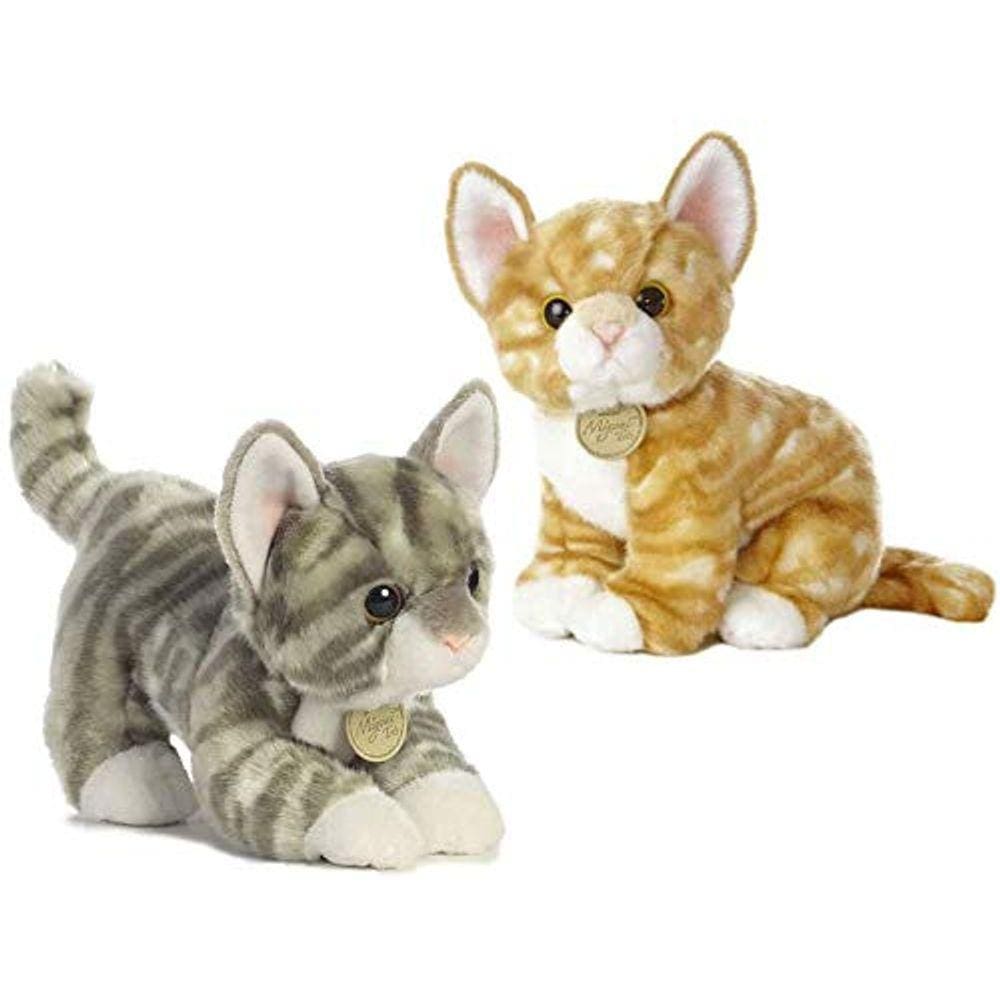 Aurora Miyoni Tots Cinza 9 ”Gatinho e 10” Laranja Tabby Kitten Bundle (Gato Cinza e Laranja)