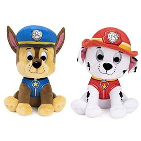 DHE Gund Paw Patrol Pacote de pelúcia de 2 personagens, 9 polegadas Chase e Marshall