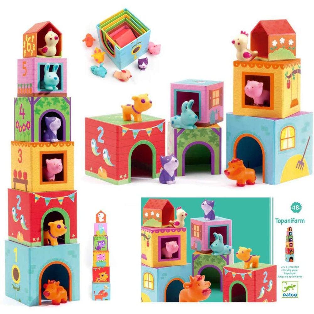 DJECO - DJE-108 Topanifarm Nest and Stack Blocks Set
