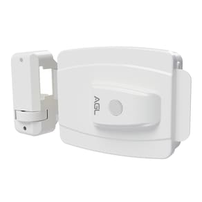 Fechadura mini AGL 42mm interna simples 12v botão branco AGL