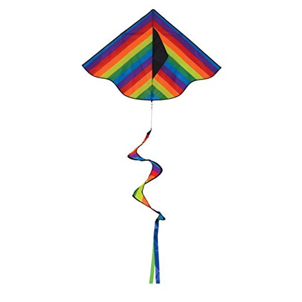 In the Breeze Rainbow Stripe Delta Kite 42 “Twister Tail 3158