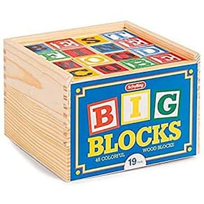 Schylling ABC Big Blocks - Blocos de Alfabeto de Madeira de 48 Peças