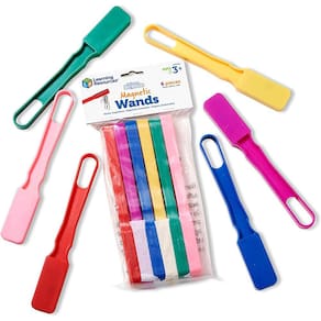 Varinhas magnéticas de recursos de aprendizagem, homeschool, ferramentas de experimentos científicos, conjunto de 6 varinhas, idades 3+