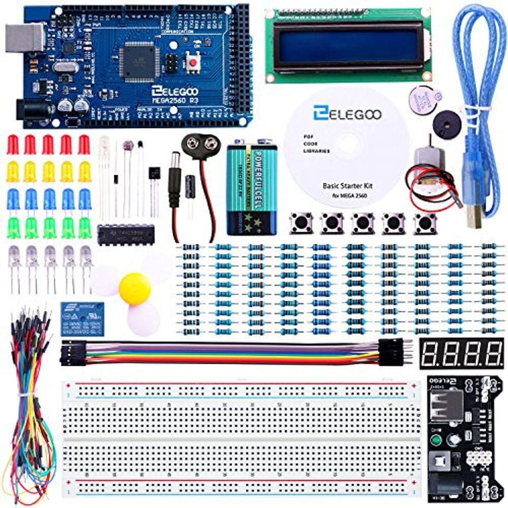 ELEGOO Mega R3 2560 Project Starter Kit Compatível com Arduino IDE MEGA - Incluindo 16 Tutoriais CD