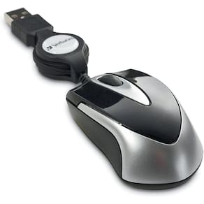 Verbatim USB Com fio mini travel óptico mouse com fio para Mac e PC - Metro Series Black