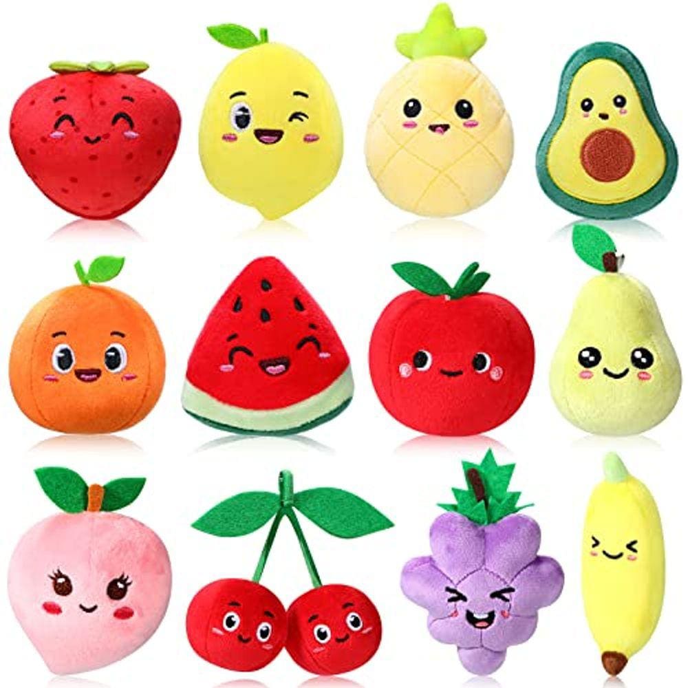 12 Peças Frutas Fofas Brinquedos de Pelúcia Coloridas Frutas Recheadas Assim