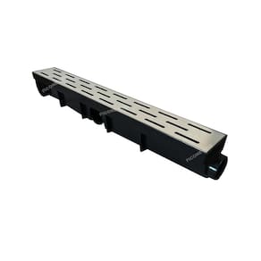 Ralo Linear 6x50 Inox modelo Tracejado com Tela Coletor Preto Sequencial Saídas de 40mm
