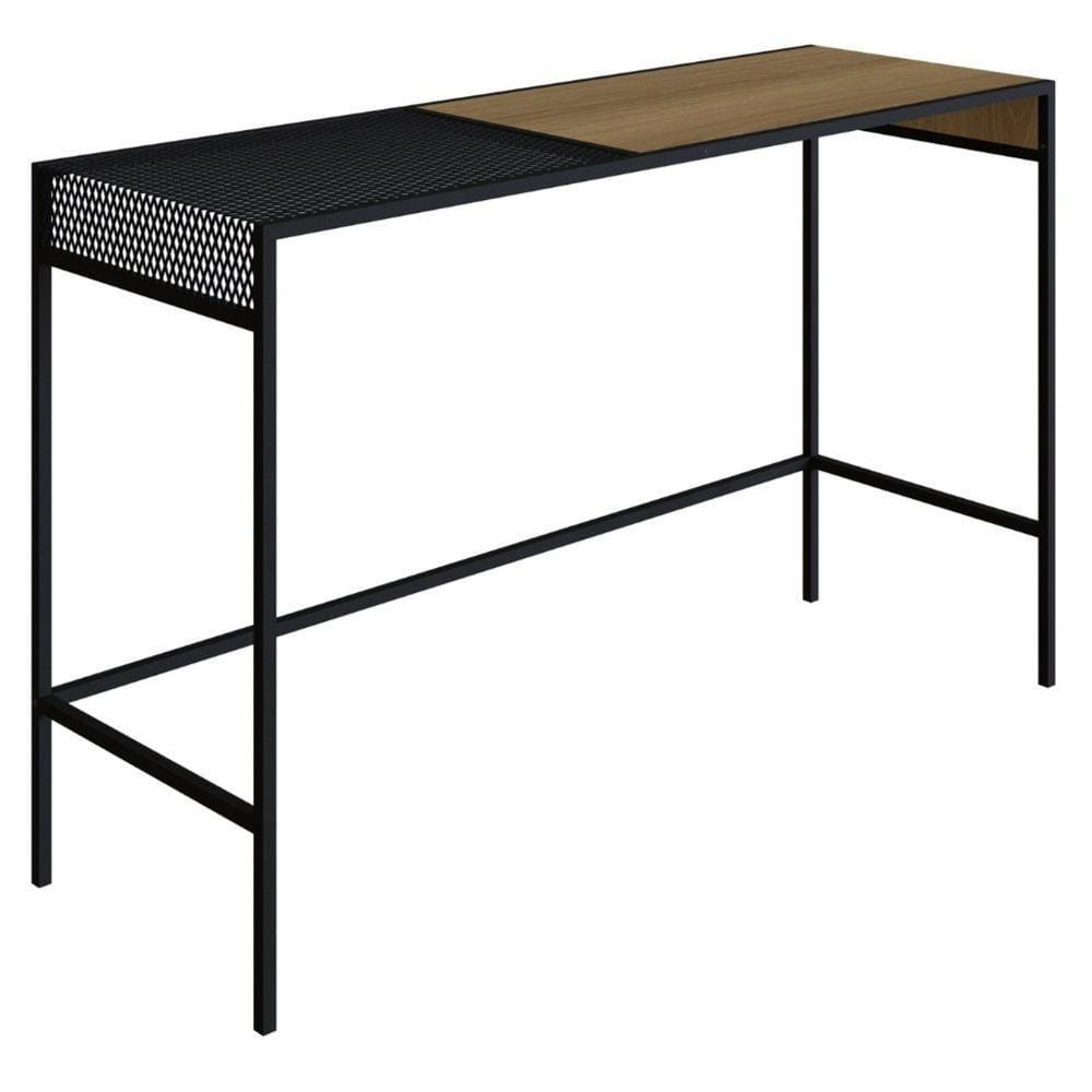 Aparador Dinâmico Industrial York Artesano 120 cm (largura) em MDP Hanover com Nicho Aço Preto
