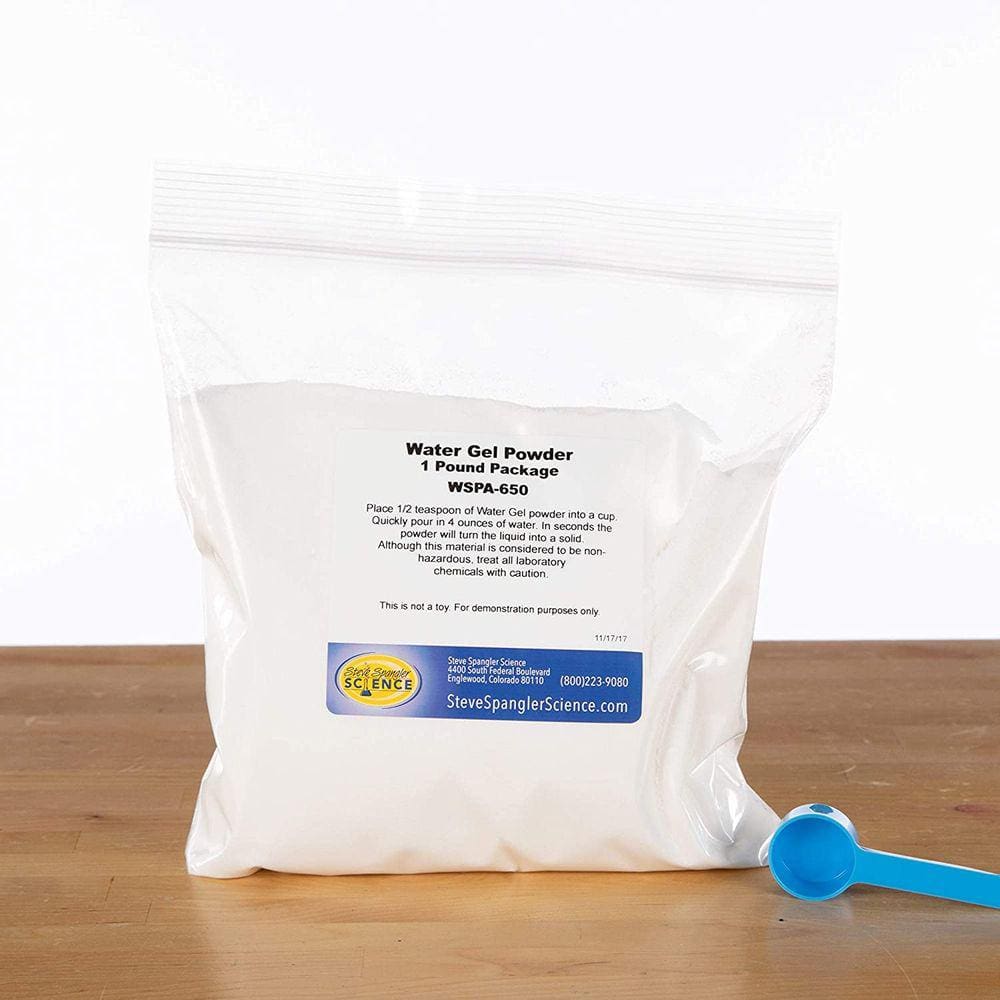 Gel de Água de Steve Spangler, 454g (1lb) Jarra, Poliacrilato de Sódio, Faça a água desaparecer!