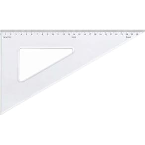 Esquadro Acrílico Trident 28cm 30°/60°/90° Com Escala 1628