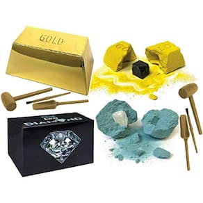 Schylling Chip Away Science Digs Gold & Diamond Gift Set Bundle - 2 Pacote