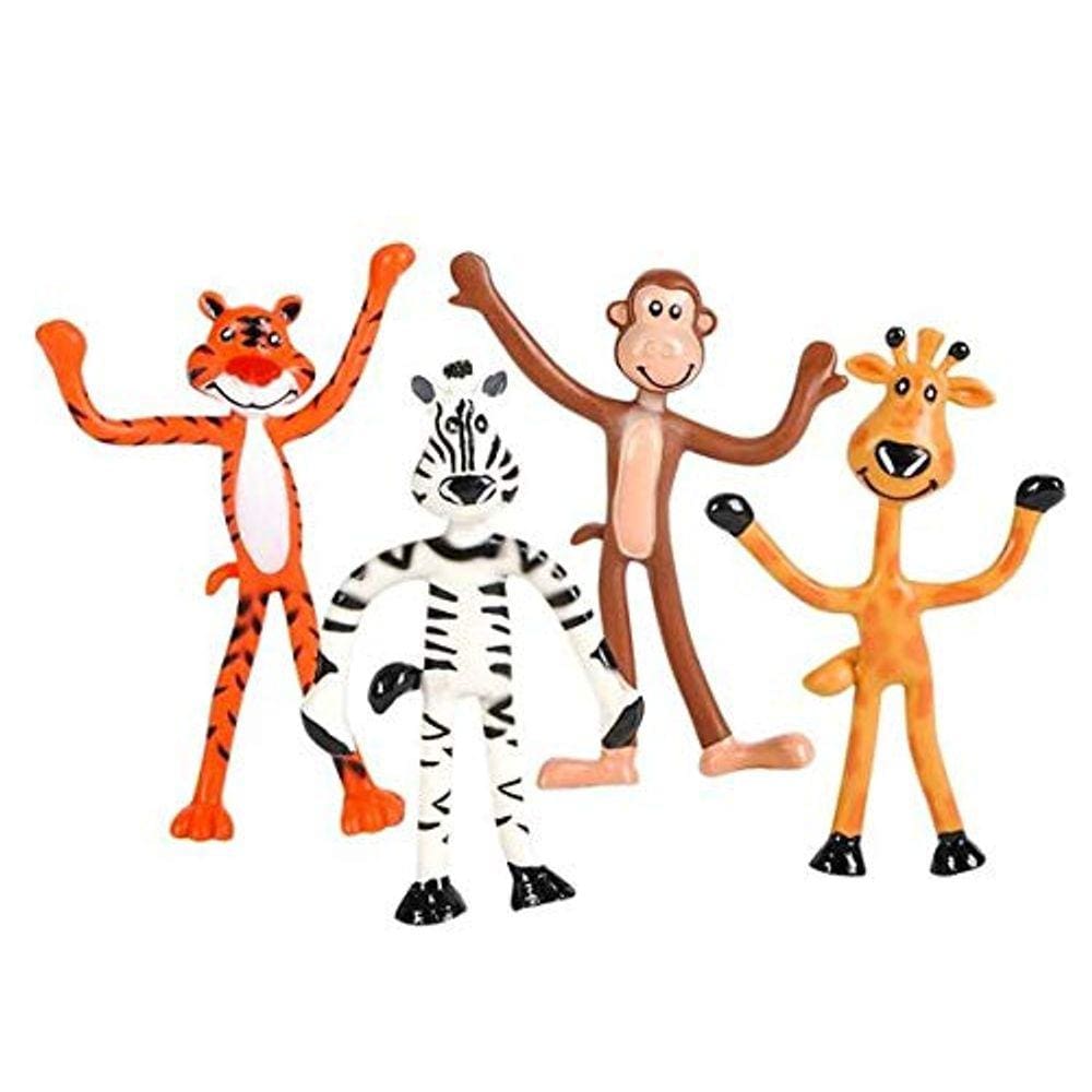 Animais de zoológico flexíveis de 4”