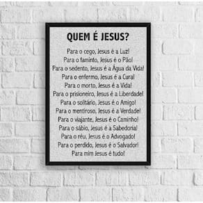 Quadro Decorativo Quem É Jesus 45x34cm - Madeira Preta