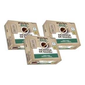 Mexedor Bambu Inoven Cafe Bebidas 11 Cm 500 Unidades Kit 3
