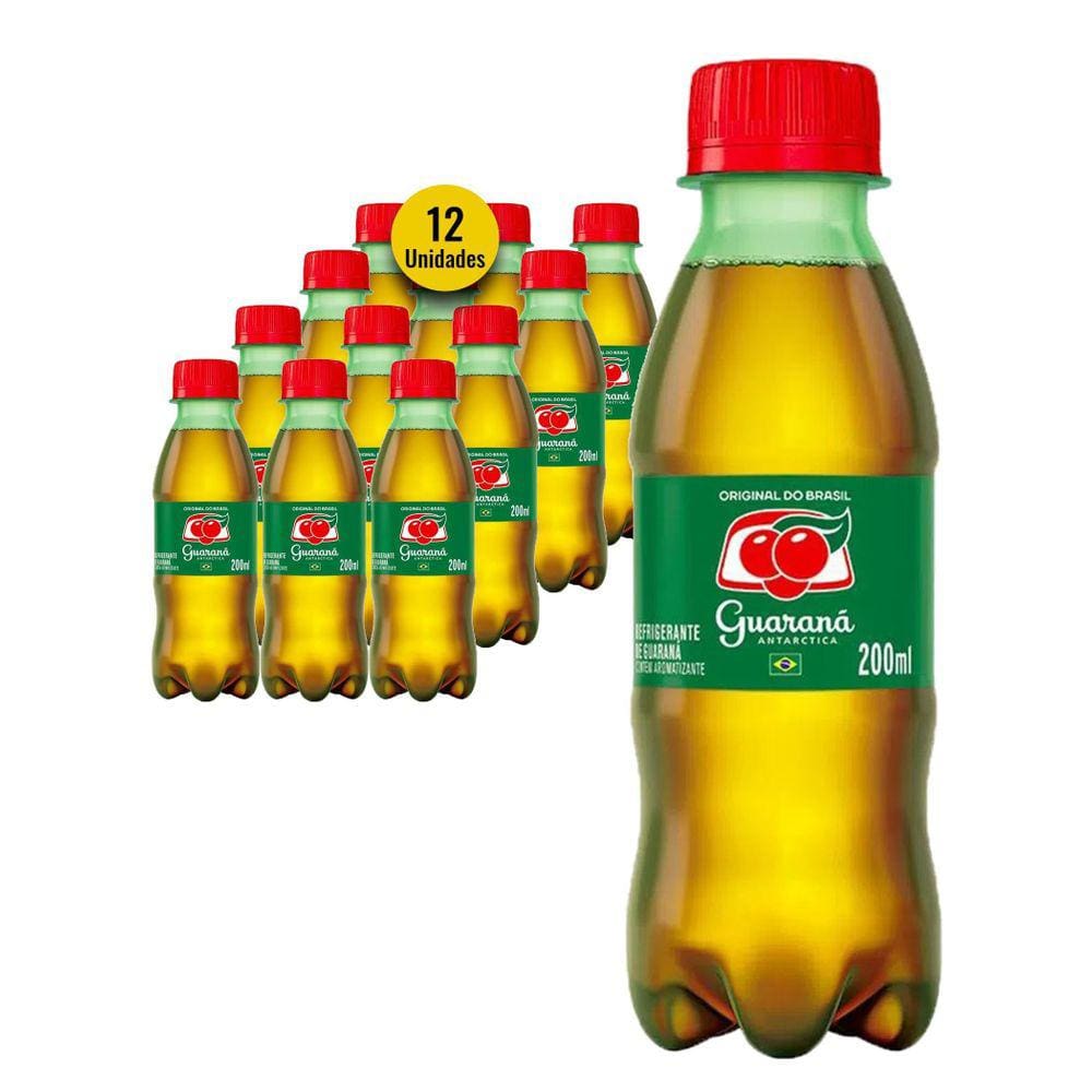Refrigerante Guaraná Antarctica Pet 200Ml  12 Unidades