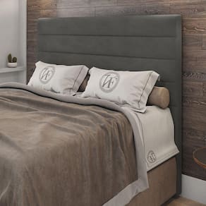 Cabeceira Solteiro Napoli 90cm Veludo Cinza c/ Frame Italian Flex