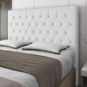 Cabeceira Solteiro Potenza 90cm Material Sintético Branco c/ Frame Italian Flex