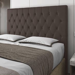 Cabeceira Casal Potenza 140cm Material Sintético Marrom c/ Frame Italian Flex