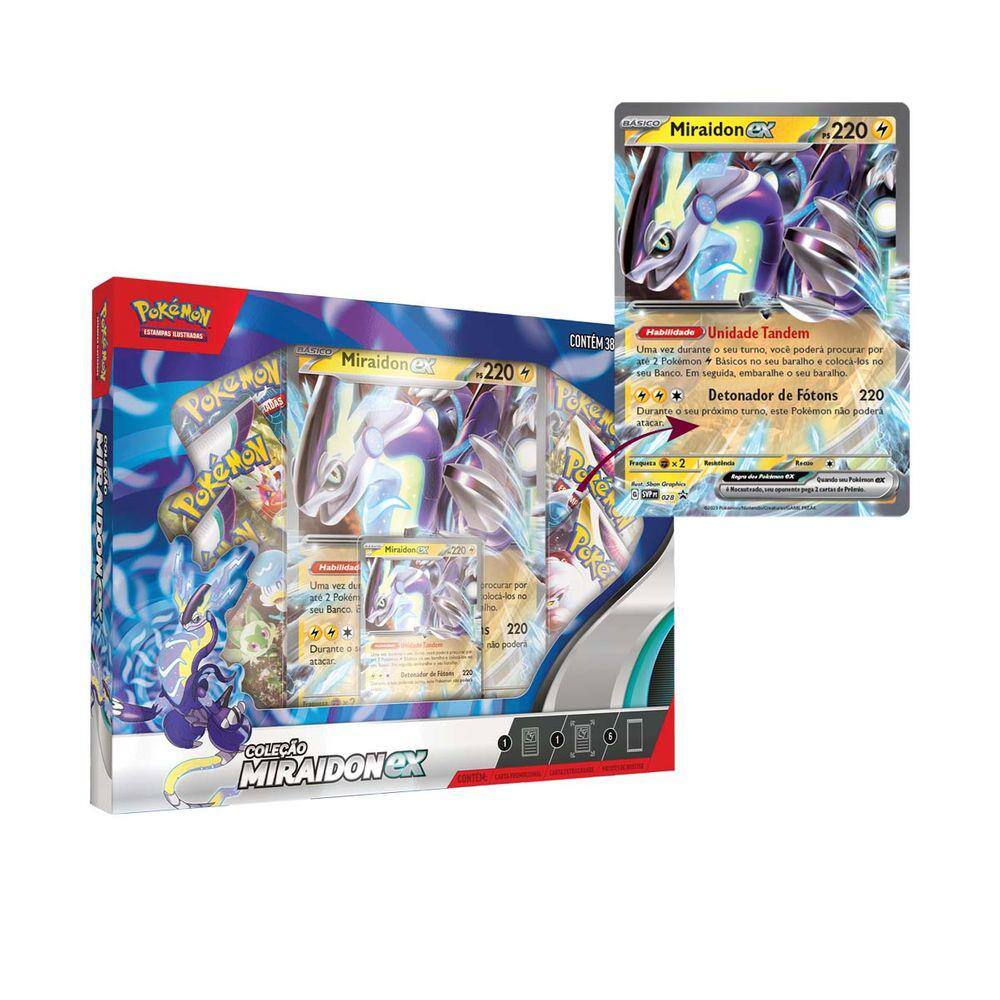 Box Pokemon Treinador Avançado Escarlate e Violeta 121 Cartas Miraidon -  Roxo