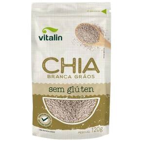 Chia Em Grãos Branca Sem Glúten Vitalin 120G