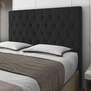 Cabeceira Queen Potenza 160cm Veludo Preto c/ Frame Italian Flex