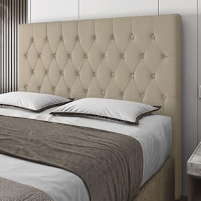 Cabeceira King Size Potenza 193cm Material Sintético Bege c/ Frame Italian Flex