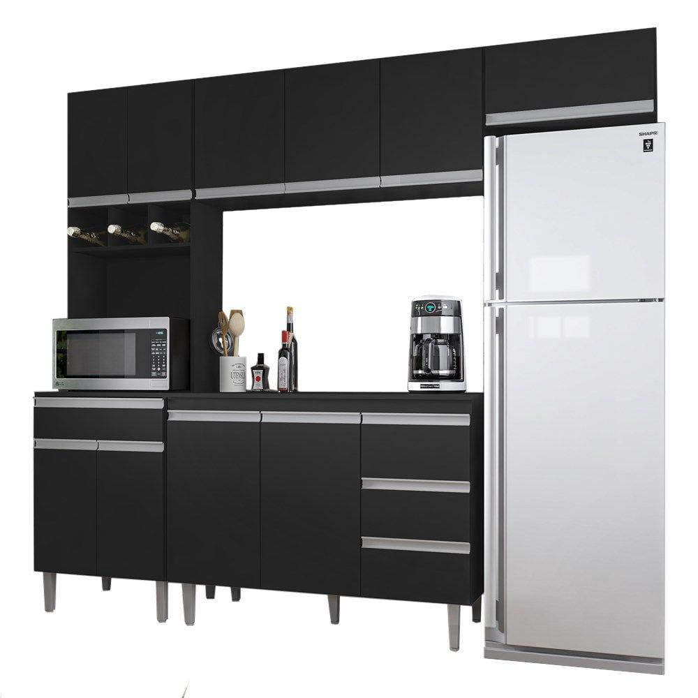 Cozinha Modulada 5 Peças 241 cm Andreia Preto REAJL