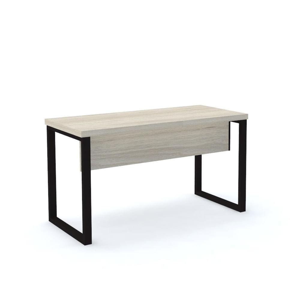 Mesa de Escritório Pé Tubular PE40 em MDP 134 x 60 cm Cor Nogueira CasaBlanca Base Preta