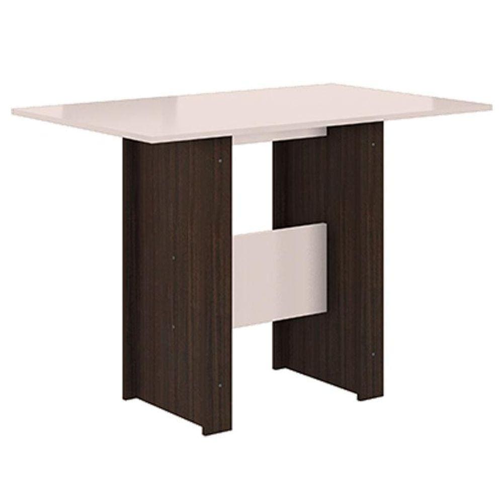 Mesa de Jantar Milano 108cm Amêndoa Off White - Poliman