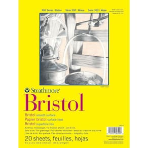 Bloco Strathmore Bristol Smooth Série 300 22,9x30,5cm 270g/m com 20 Folhas P34291