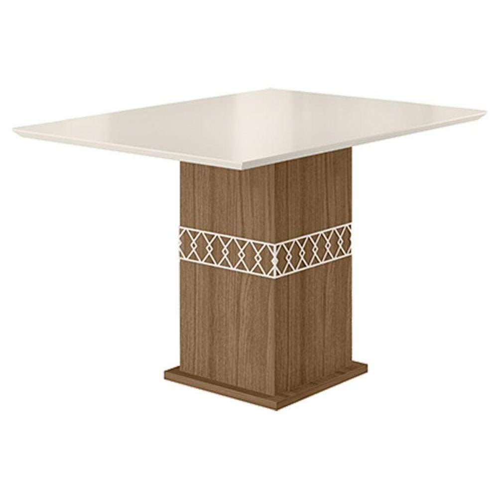 Mesa de Jantar 90cm Jade Carvalho Off White - Poliman