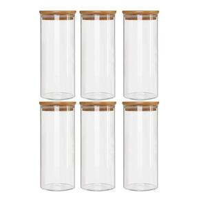 Kit 6 Potes Herméticos Bambu 1800ml | Class Home