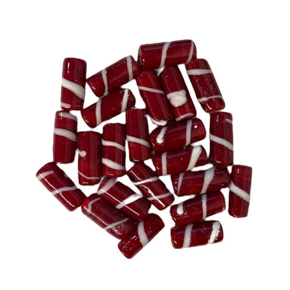 Kit Com 10 Firmas Lisa 22Mm Verm E Branco Murano Guias