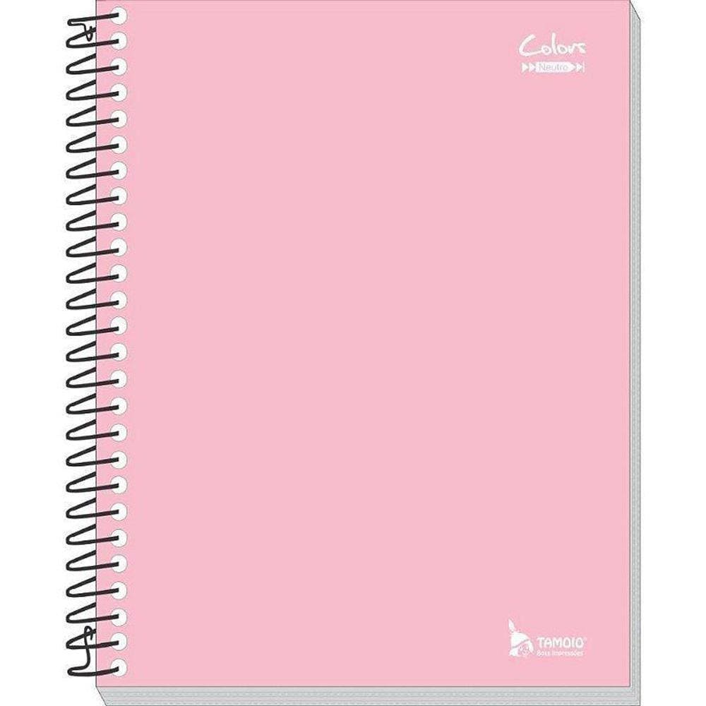 Caderno 10X1 Capa Dura Neutro Rosa 200 Folhas Pct Com 04