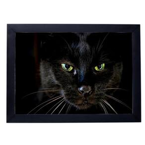 Lindo quadro 24X33 personalizado gato preto p8492