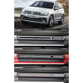 Jogo Soleira Premium Elegance Vw Tiguan - 4 Portas ( Vinil + Resinada 8 Peças )